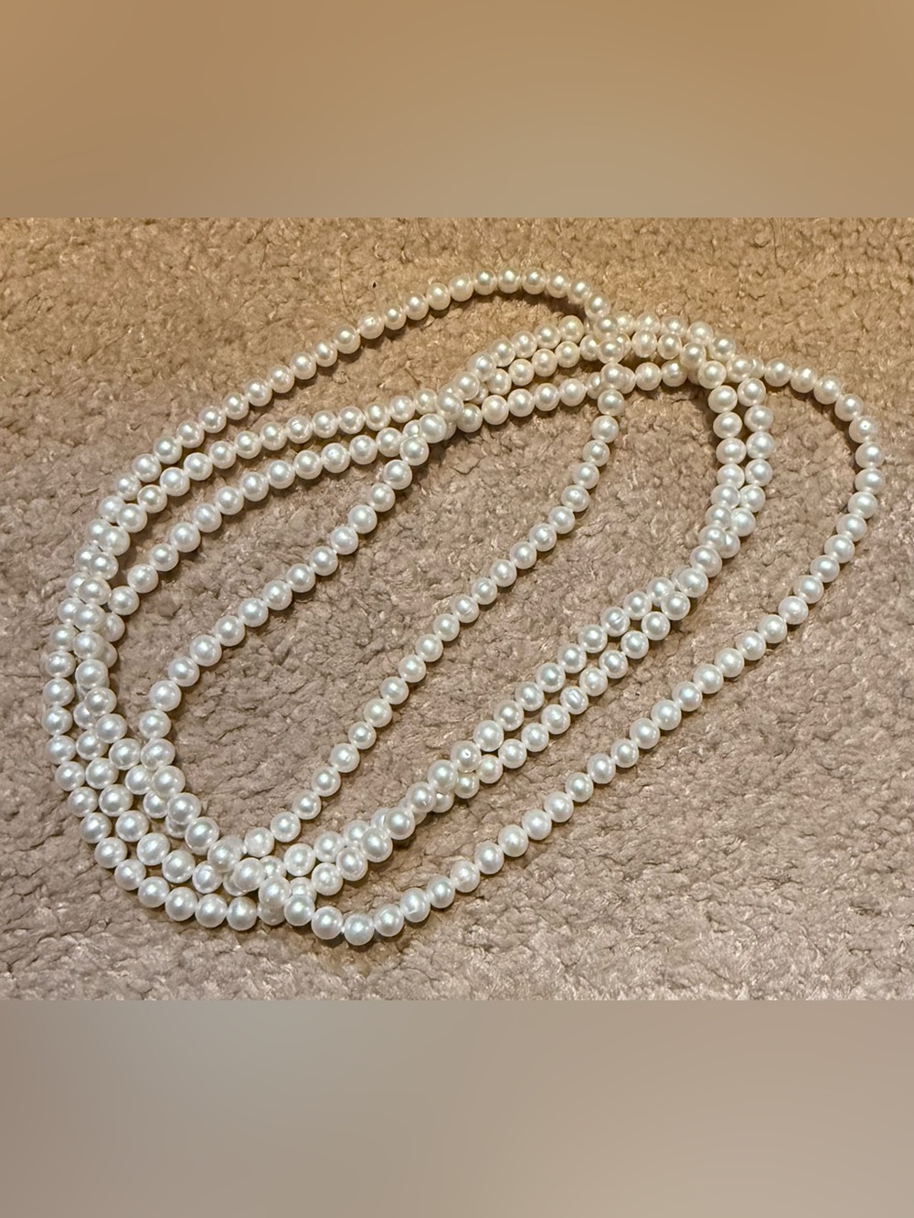 Long Natural Cultured Pearl Necklace 150 cm / 60 in